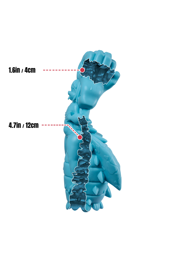1.3 lbs/0.6kg Silicone Torso Sex Doll Dual-Channel Anime Onahole Furry Pocket Pussy - Cteno