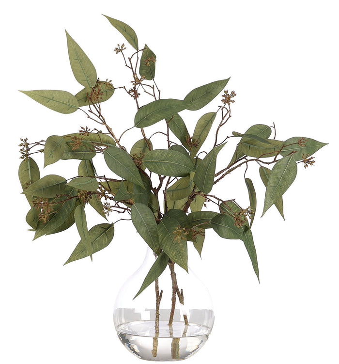 18" EUCALYPTUS IN GLASS BUBBLE