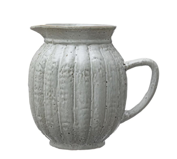 2.5 Quart Stoneware Fluted Pitcher