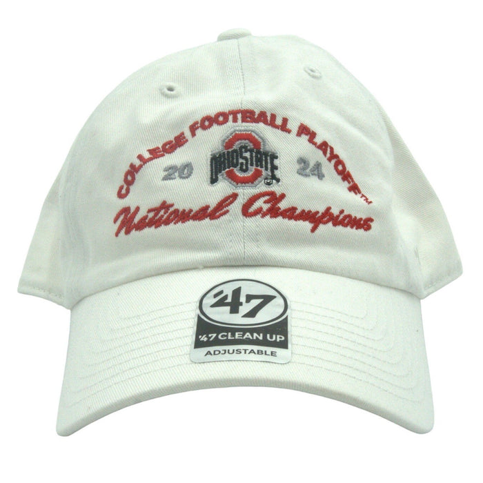 Ohio State Buckeyes 47 Brand CFP 2024 National Championship Clean Up Hat, OSFM, front view with team logo and neutral design