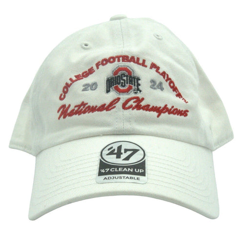 Ohio State Buckeyes 47 Brand CFP 2024 National Championship Clean Up Hat, OSFM, front view with team logo and neutral design