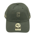 MLB 47 Brand Cleveland Guardians Clean Up adjustable hat in slate gray with team logo on front, casual sports cap.