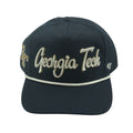 47 Brand Georgia Tech "GT" A-Frame hat with adjustable strap, structured design, navy color, and embroidered logo on front.