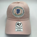 Pink 47 Brand San Francisco Giants women's adjustable MLB hat with curved brim and team logo for fans.