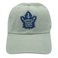 NHL 47 Brand Toronto Maple Leafs adjustable gray hat with team logo, soft fabric, and curved brim, on a white background.