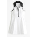 Abercrombie & Fitch YPB SculptLUX Polo Mini Dress for women, XXL size, shown on a model with a fitted design and polo collar.