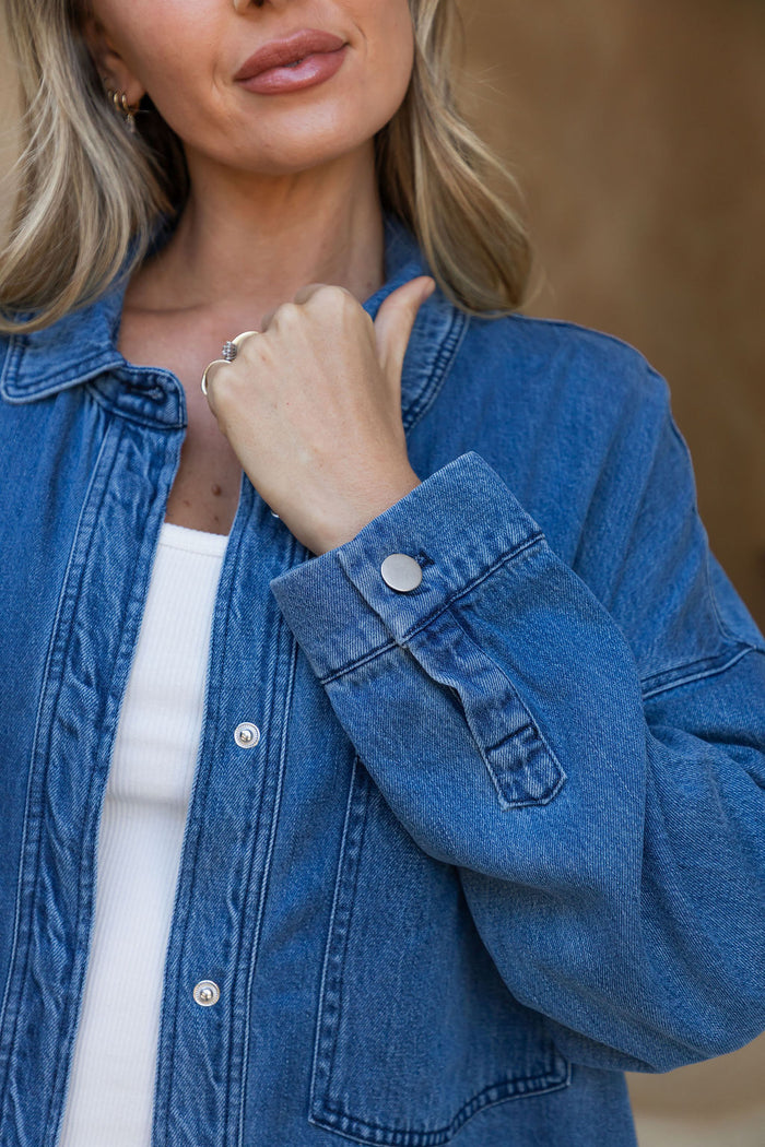 Addi Lyocell Denim Shirt - Mid Wash