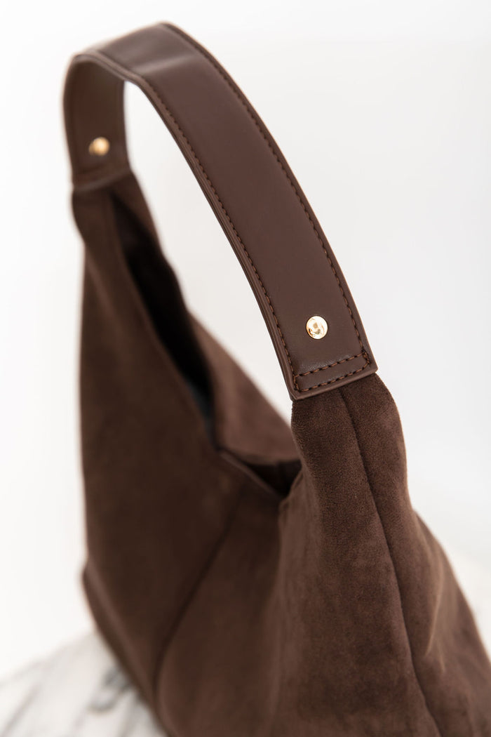 Alex Suede Tote Bag - Chocolate - The Self Styler