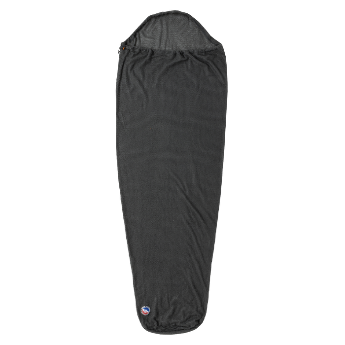 Black sleeping bag on a white background