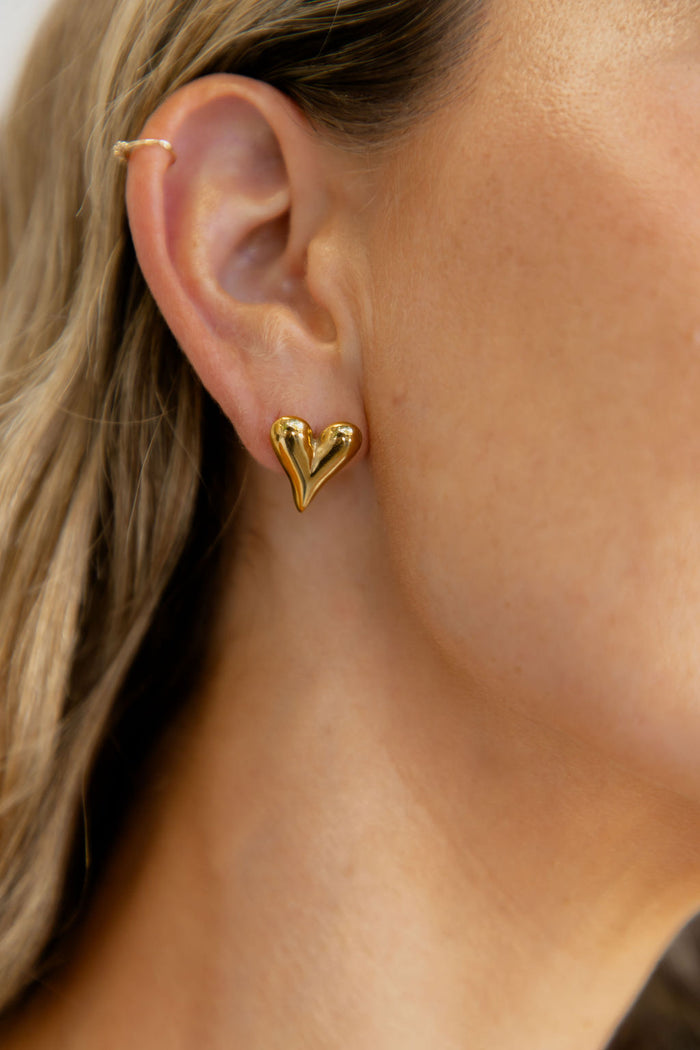 Amara Heart Necklace and Earrings Set - Gold - The Self Styler