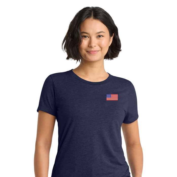 American Flag,  Women’s Tri-Blend T-shirt - Navy
