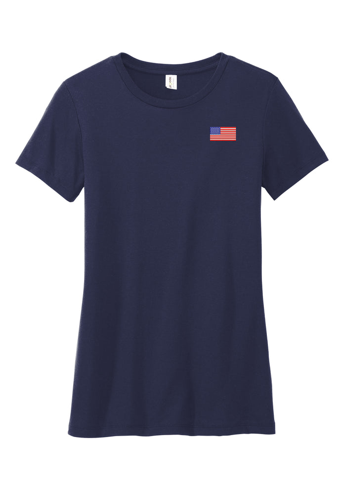 American Flag,  Women’s Tri-Blend T-shirt - Navy