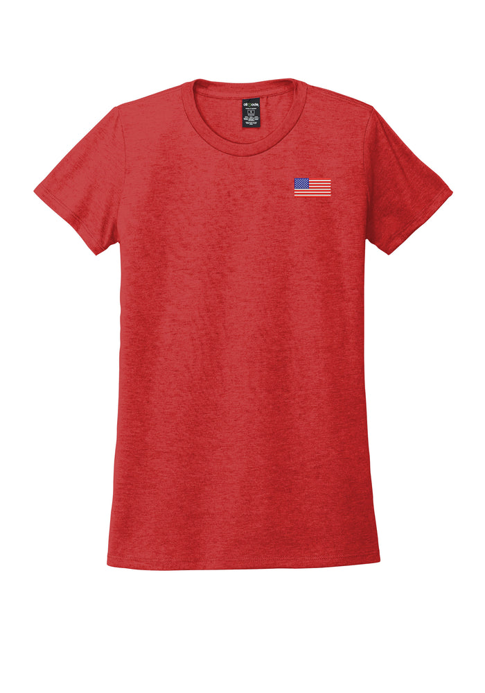 American Flag,  Women’s Tri-Blend T-shirt - red