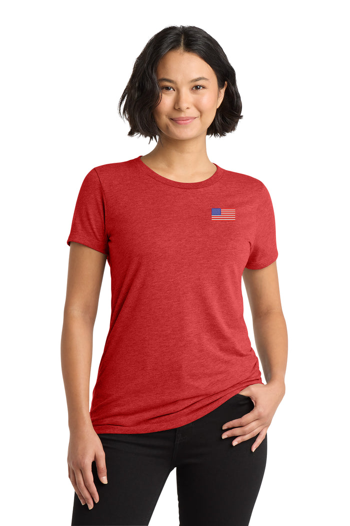 American Flag,  Women’s Tri-Blend T-shirt - red