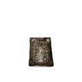Antique handmade metal dish, square shape with embossed floral roses and scrolls