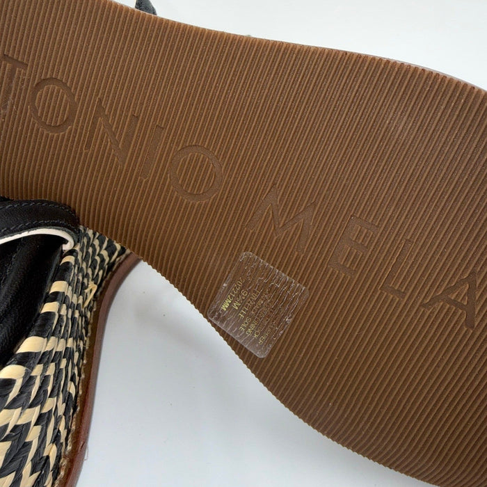 Antonio Melani Hazelle platform wedge espadrille sandals for women, size 9.5W, with woven jute platform and ankle strap.