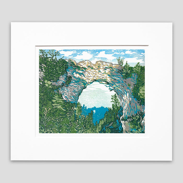 Arch Rock's Shadow Original Block Print