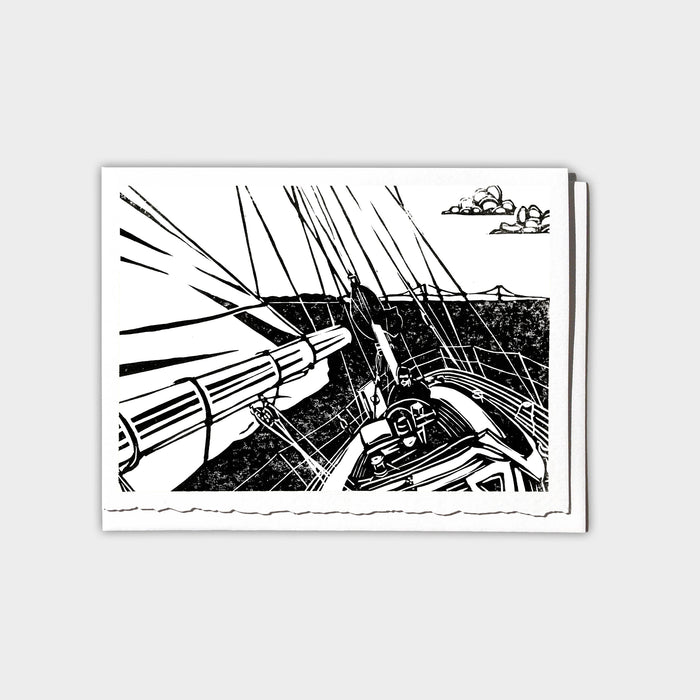 30 Degrees sailing greeting card by Natalia Wohletz, Peninsula Prints.