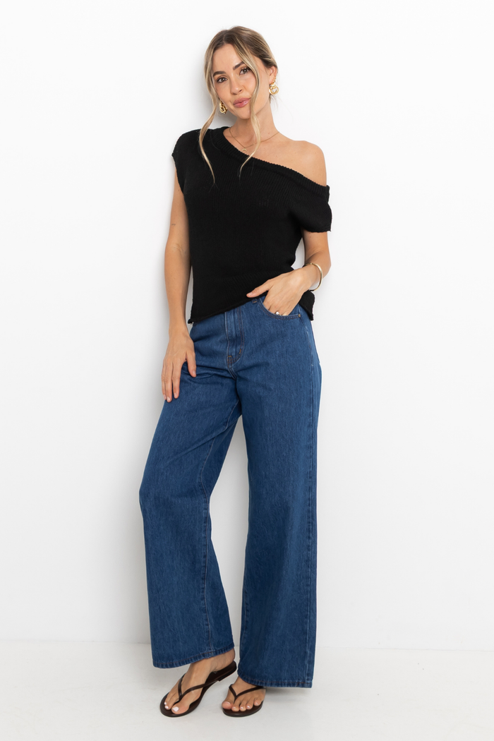 Avalon Off-The-Shoulder Top - Black