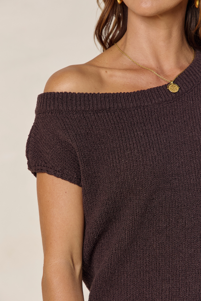 Avalon Off-The-Shoulder Top - Espresso