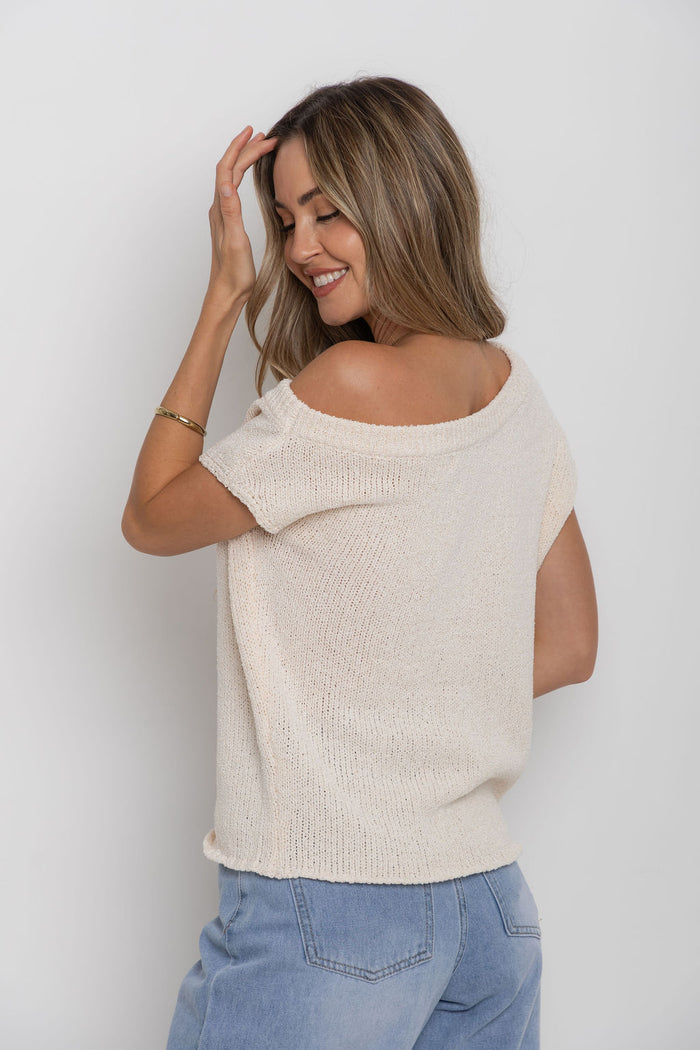 Avalon Off-The-Shoulder Top - Ivory Cream