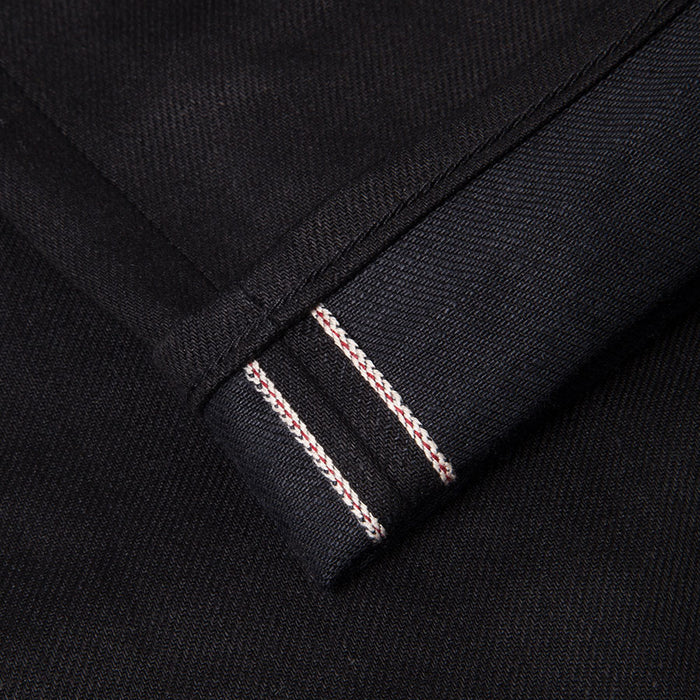 men's slim fit italian selvedge denim jeans | black warp & weft | benzak B-01 SLIM 13 oz. black selvedge | candiani | selvedge id