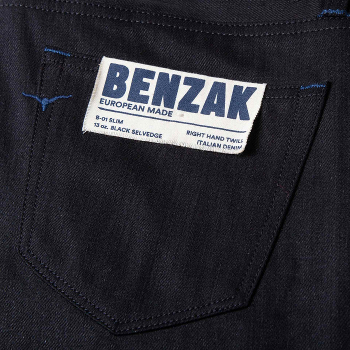 B-01 SLIM TAPERED 13 oz. black selvedge