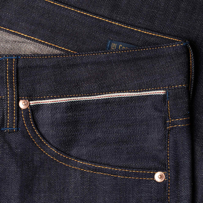B-01 SLIM TAPERED 13 oz. brown cotton selvedge