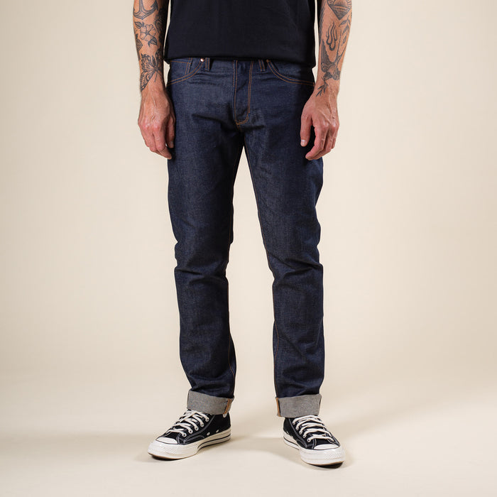 B-01 SLIM TAPERED 14 oz. aged indigo selvedge