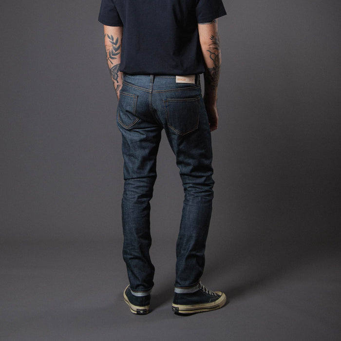 B-01 SLIM TAPERED 14 oz. green cast selvedge