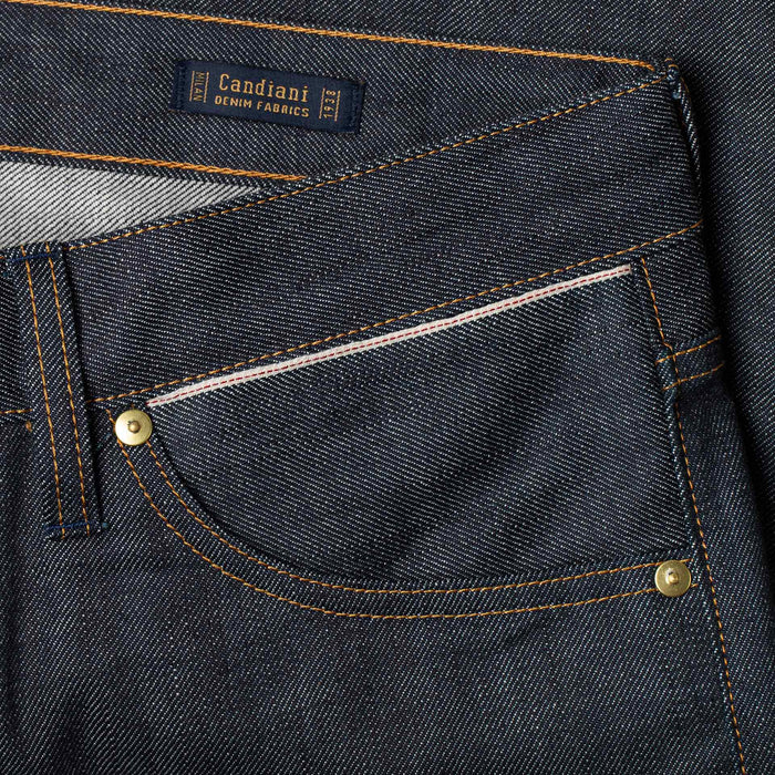 B-01 SLIM TAPERED 14 oz. green cast selvedge