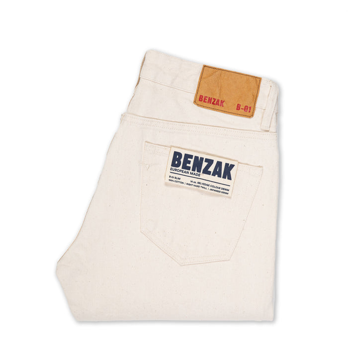 B-01 SLIM TAPERED 14 oz. selvedge colour denim / ecru