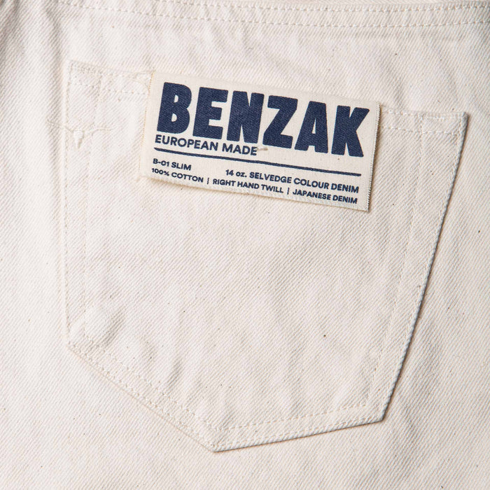 B-01 SLIM TAPERED 14 oz. selvedge colour denim / ecru