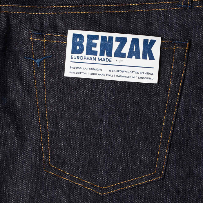 B-02 REGULAR STRAIGHT 13 oz. brown cotton selvedge