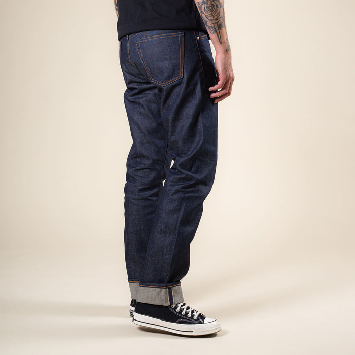 B-02 REGULAR STRAIGHT 14 oz. aged indigo selvedge