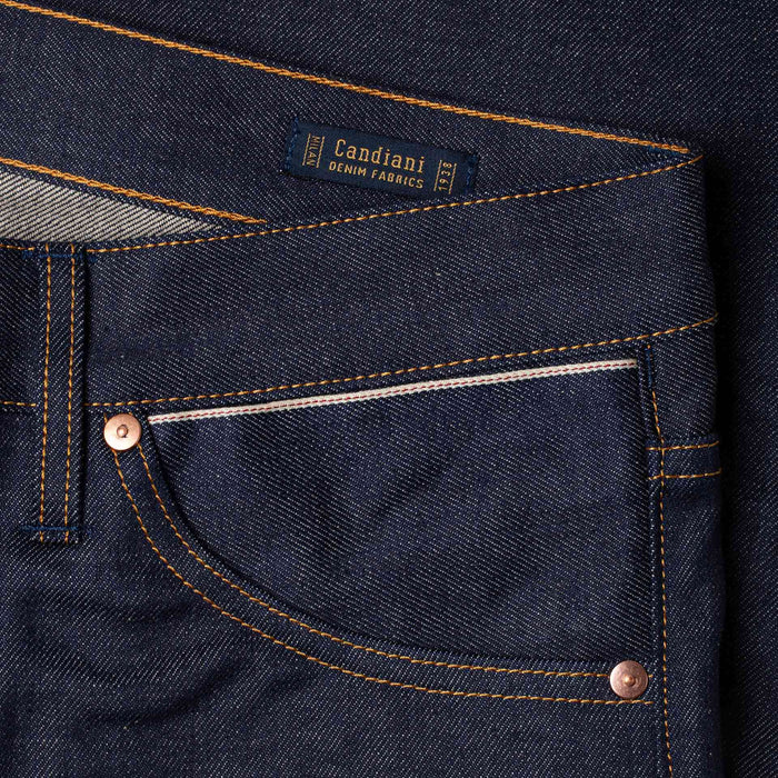 B-02 REGULAR STRAIGHT 14 oz. aged indigo selvedge