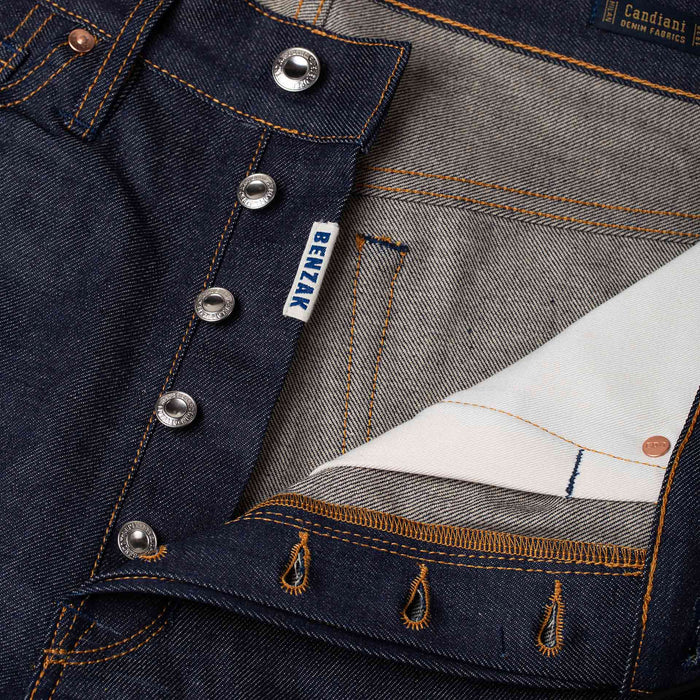 B-02 REGULAR STRAIGHT 14 oz. aged indigo selvedge