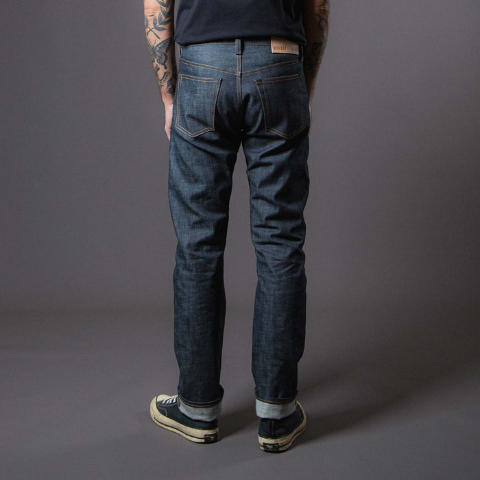 B-02 REGULAR STRAIGHT 14 oz. green cast selvedge
