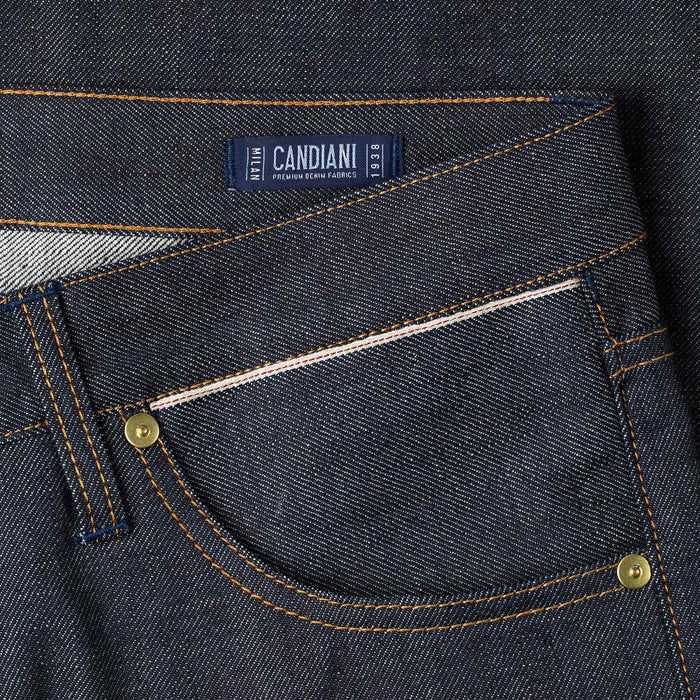 B-02 REGULAR STRAIGHT 14 oz. green cast selvedge