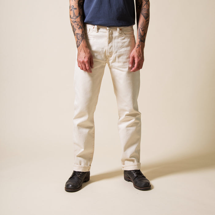B-02 REGULAR STRAIGHT 14 oz. selvedge colour denim / ecru