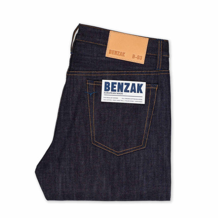 B-03 REGULAR TAPERED 13 oz. brown cotton selvedge