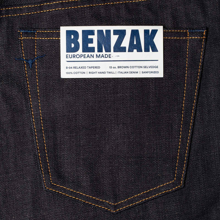 B-04 RELAXED TAPERED 13 oz. brown cotton selvedge
