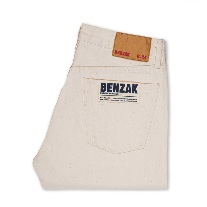 B-04 RELAXED TAPERED 14 oz. selvedge colour denim / ecru