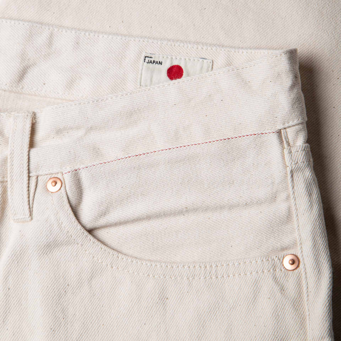 B-04 RELAXED TAPERED 14 oz. selvedge colour denim / ecru