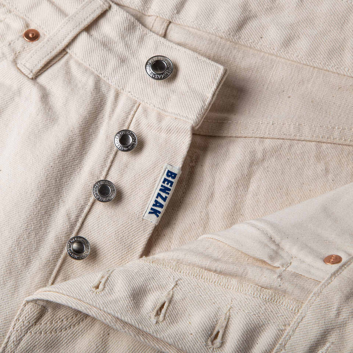 B-04 RELAXED TAPERED 14 oz. selvedge colour denim / ecru