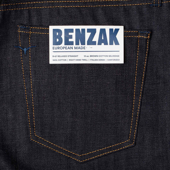 B-07 RELAXED STRAIGHT 13 oz. brown cotton selvedge