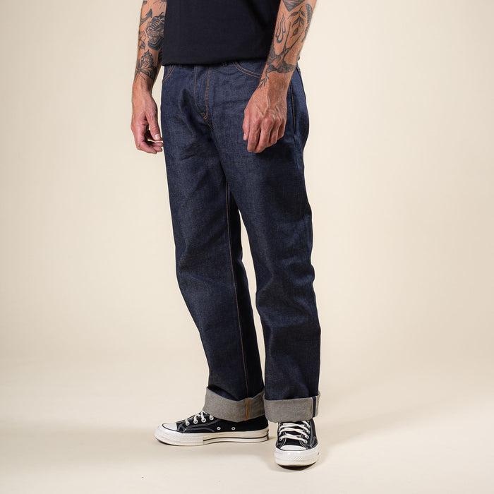 B-07 RELAXED STRAIGHT 14 oz. aged indigo selvedge