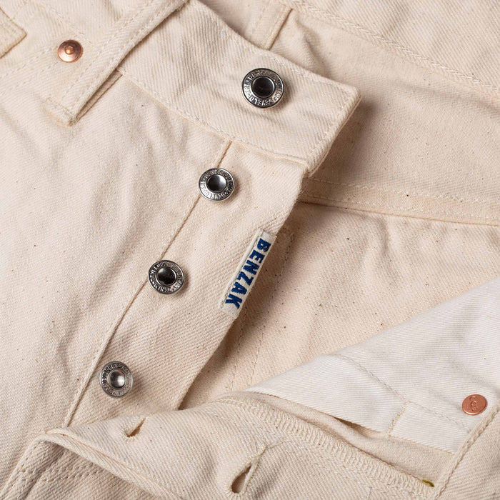 B-07 RELAXED STRAIGHT 14 oz. selvedge colour denim / ecru