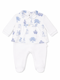 Babygrow 'Toile de Jouy' Blue