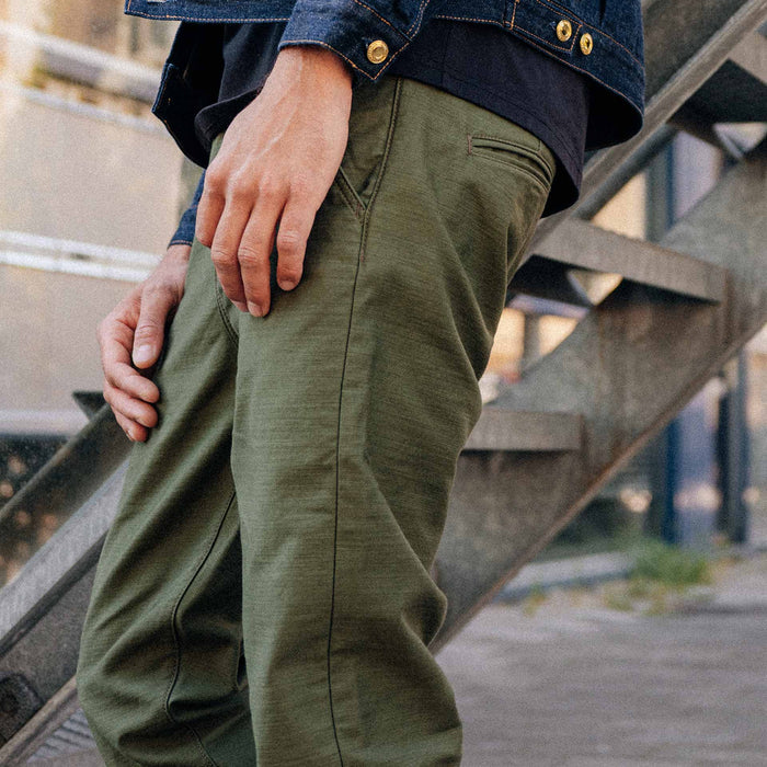 BC-01 TAPERED CHINO 10 oz. olive drab military twill